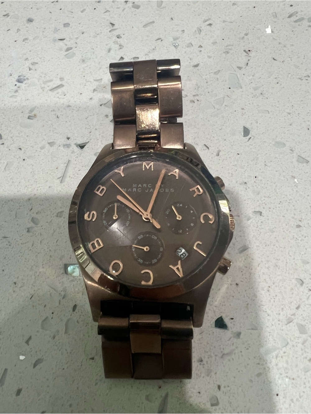 Marc Jacobs Brown Metal Link Watch